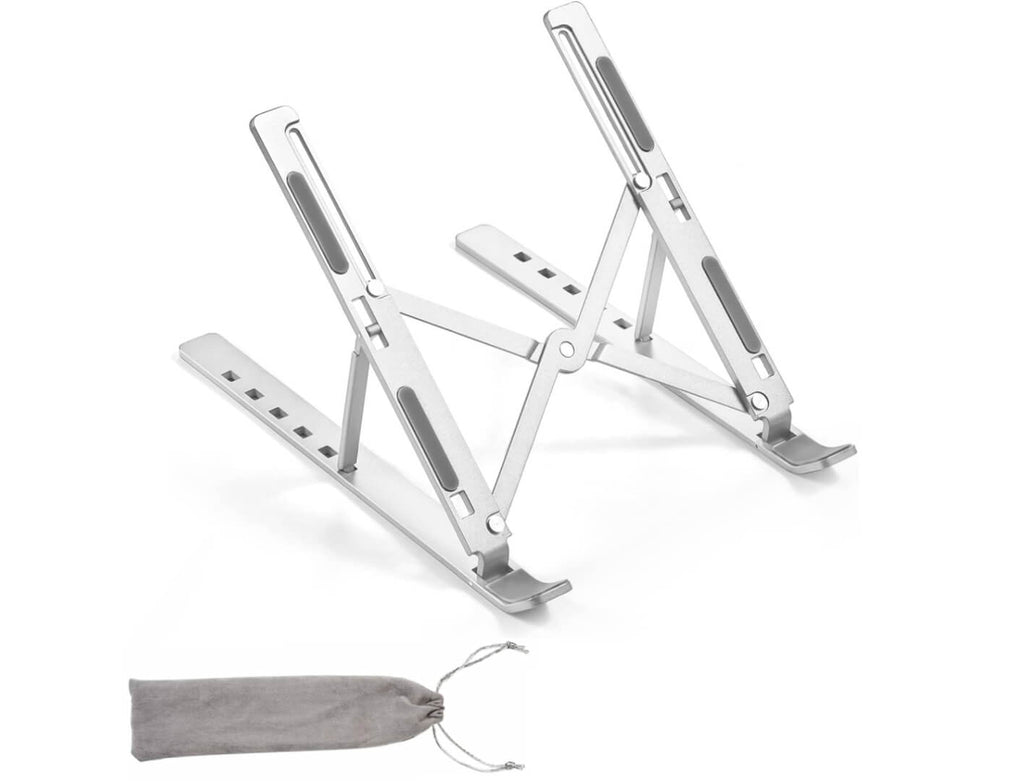 Adjustable Folding Aluminum Heat Dissipation Laptop Stand/Holder – Silver